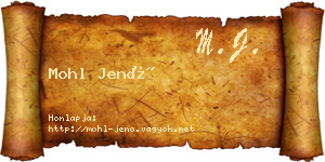 Mohl Jenő névjegykártya
