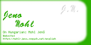 jeno mohl business card