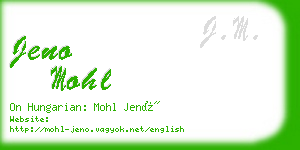 jeno mohl business card